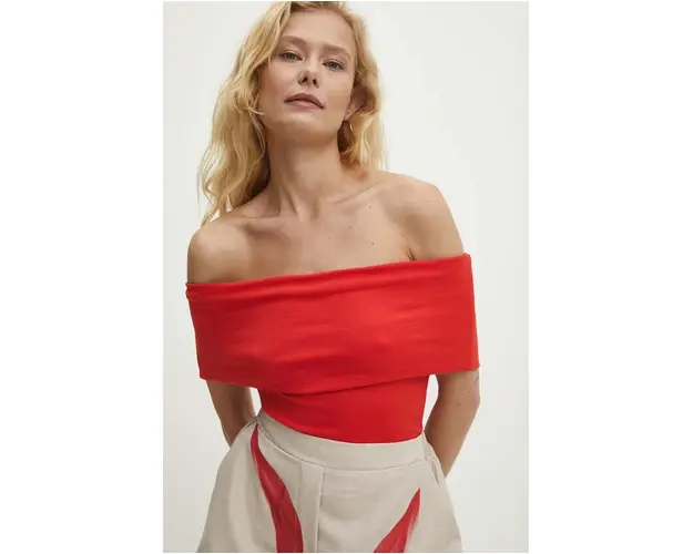 Answear Lab bluza femei, culoarea rosu, neted