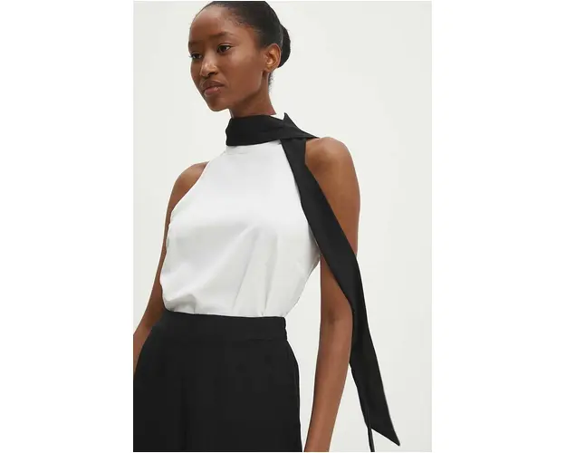 Answear Lab bluza femei, culoarea alb, neted