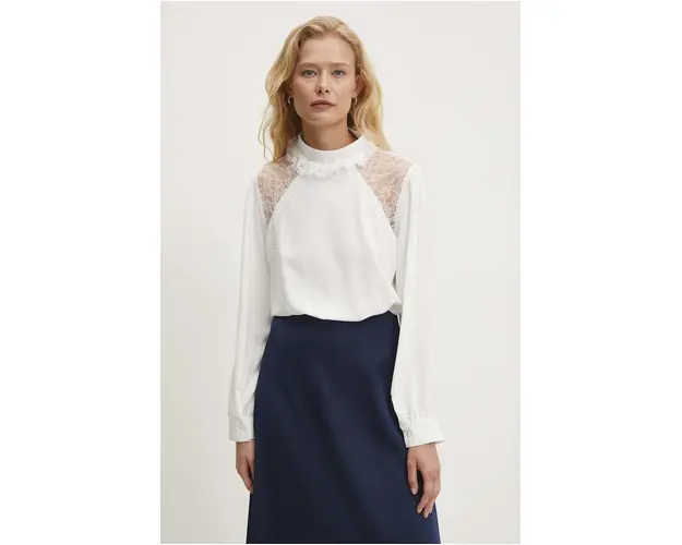 Answear Lab bluza femei, culoarea alb, neted