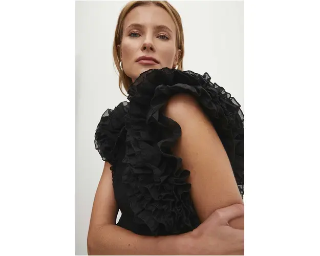 Answear Lab bluza femei, culoarea negru, neted