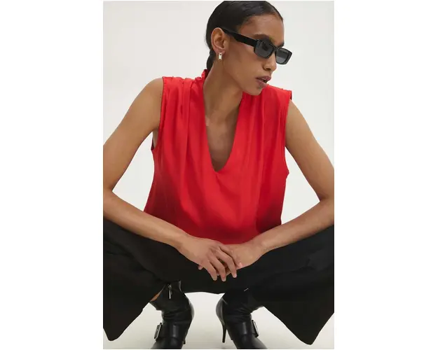 Answear Lab bluza femei, culoarea rosu, neted