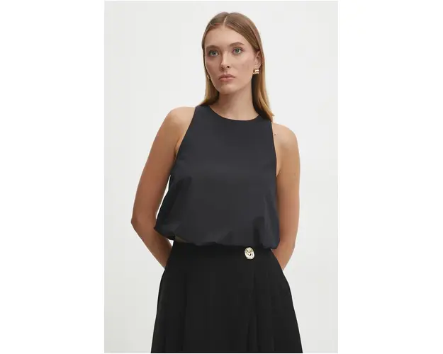 Answear Lab bluza din bumbac femei, culoarea negru, neted