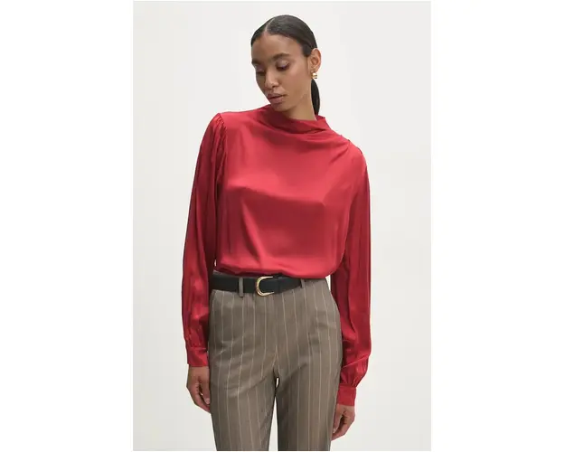 Answear Lab bluza femei, culoarea rosu, neted