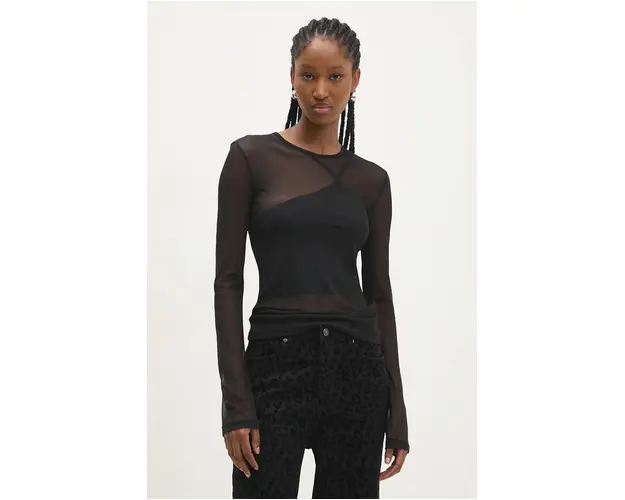 Answear Lab bluza femei, culoarea negru, neted