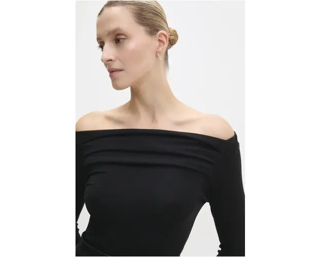 Answear Lab bluza femei, culoarea negru, neted