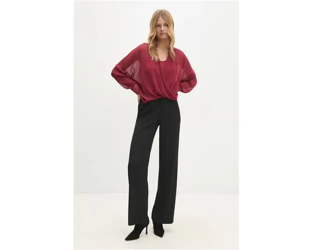 Answear Lab bluza femei, culoarea rosu, neted