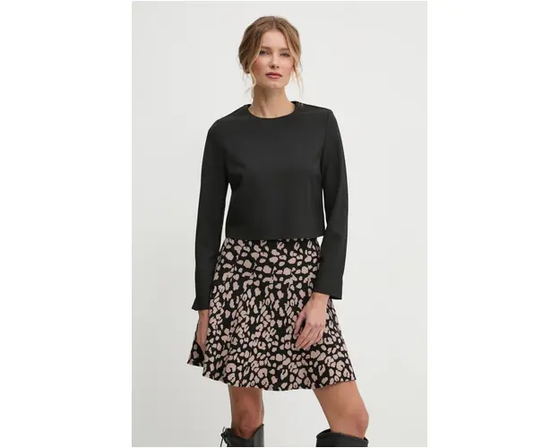 Answear Lab bluza din amestec de lana culoarea negru, neted