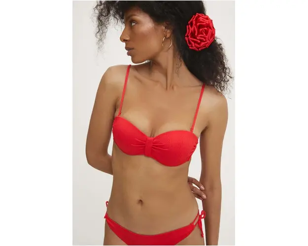 Answear Lab sutien de baie culoarea rosu, cupa usor rigidizata
