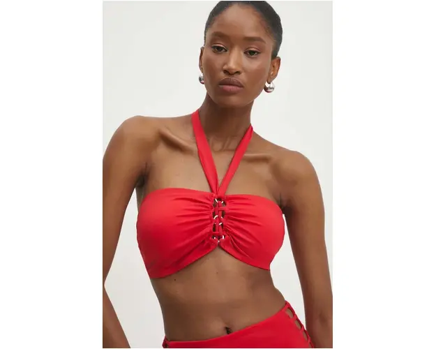Answear Lab sutien de baie culoarea rosu, cupa usor rigidizata