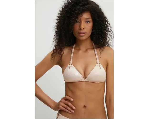 Answear Lab sutien de baie culoarea bej, cupa usor rigidizata