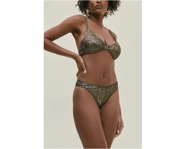 Answear Lab bikini brazilieni culoarea auriu, cupa usor rigidizata