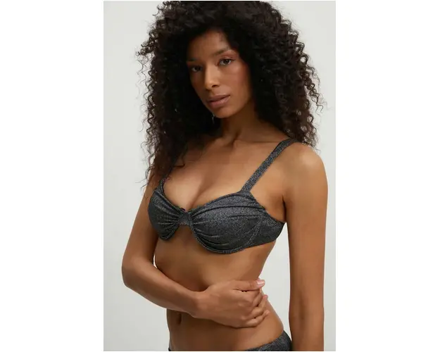 Answear Lab sutien de baie culoarea argintiu, cupa usor rigidizata