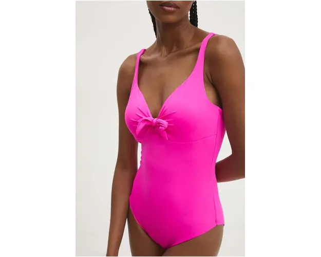 Answear Lab costum de baie dintr-o bucata culoarea roz, cupa usor rigidizata