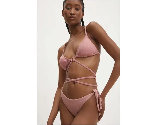 Answear Lab sutien de baie culoarea roz, cupa usor rigidizata