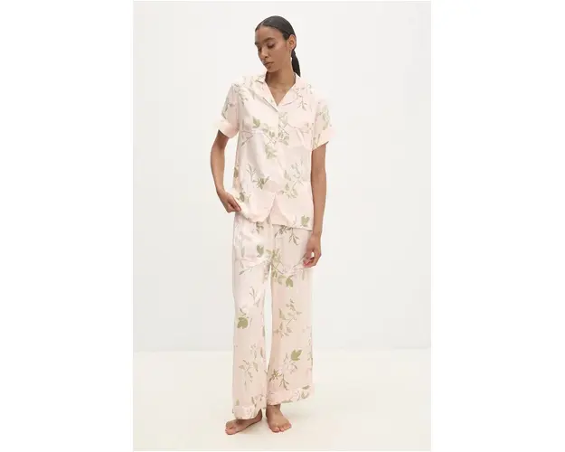 Answear Lab pijama femei, culoarea roz