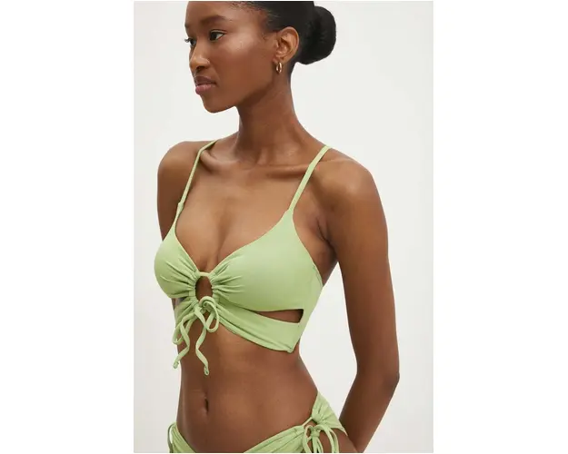 Answear Lab sutien de baie culoarea verde, cupa usor rigidizata