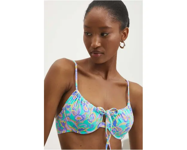 Answear Lab sutien de baie culoarea verde, cupa moale