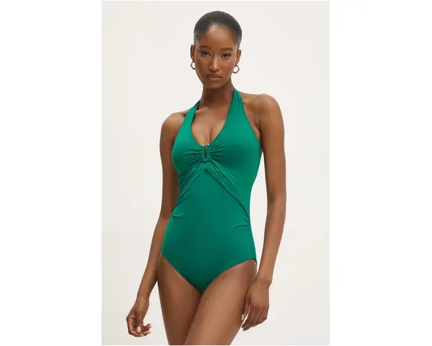 Answear Lab costum de baie dintr-o bucata culoarea verde, cupa usor rigidizata
