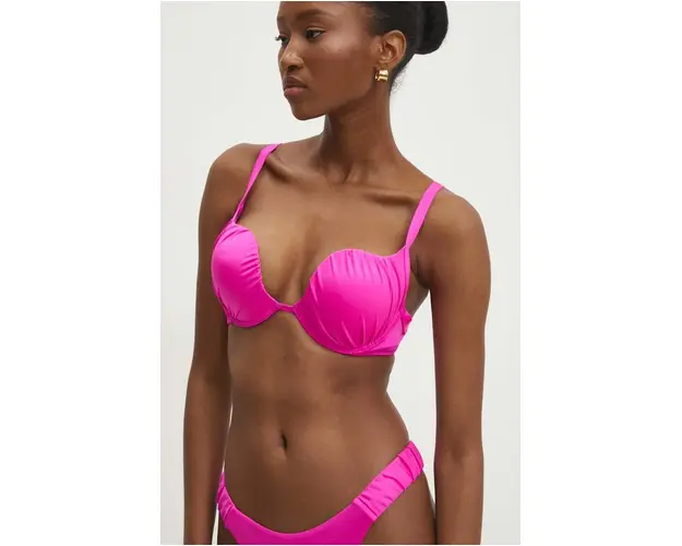 Answear Lab sutien de baie culoarea roz, cupa rigidizata