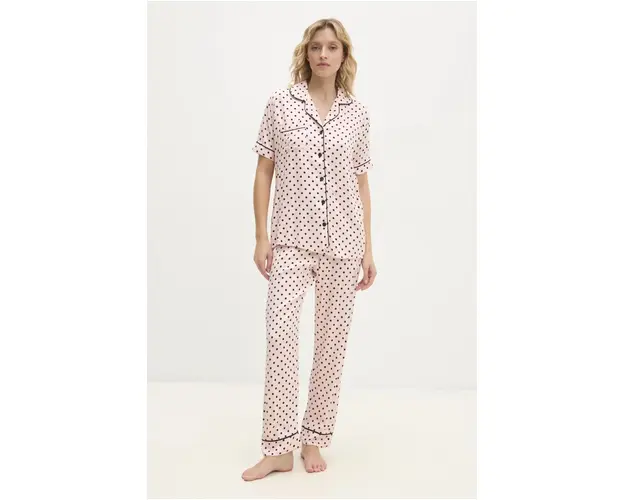 Answear Lab pijama femei, culoarea roz