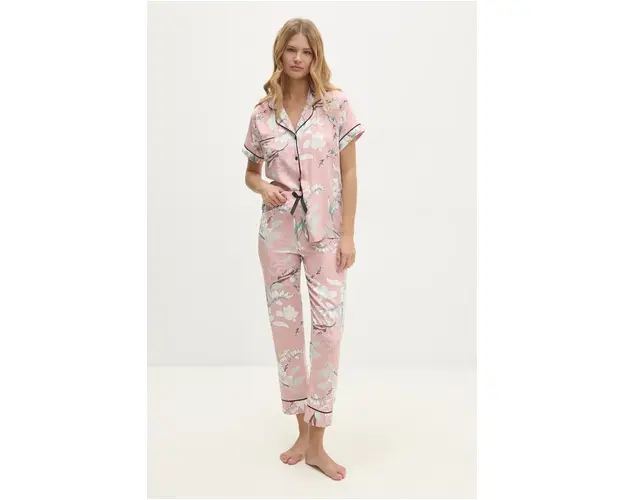 Answear Lab pijama femei, culoarea roz