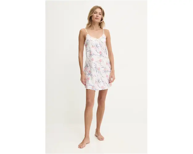 Answear Lab camasa de noapte femei, culoarea roz, satin
