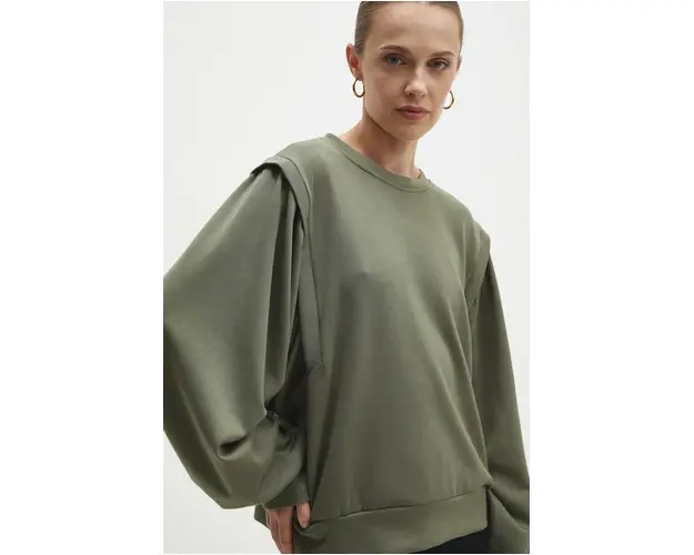 Answear Lab bluza femei, culoarea verde, neted