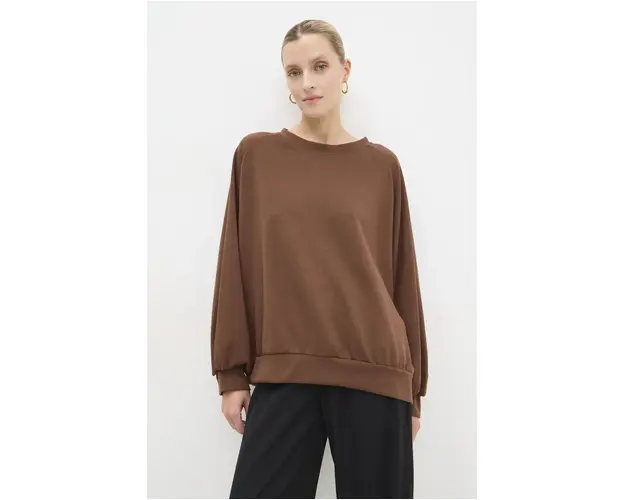 Answear Lab bluza femei, culoarea maro, neted