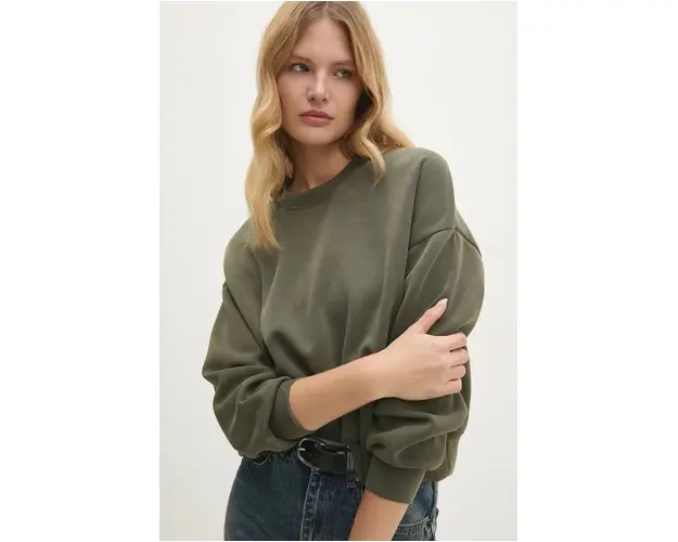 Answear Lab bluza femei, culoarea verde, neted