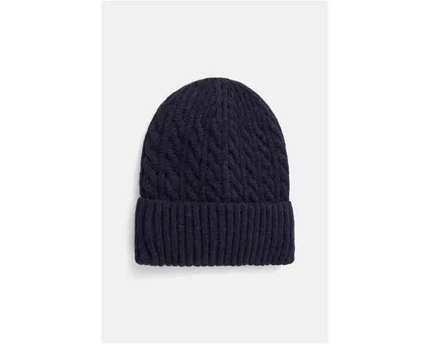 Answear Lab caciula de lana culoarea albastru marin, din tricot gros