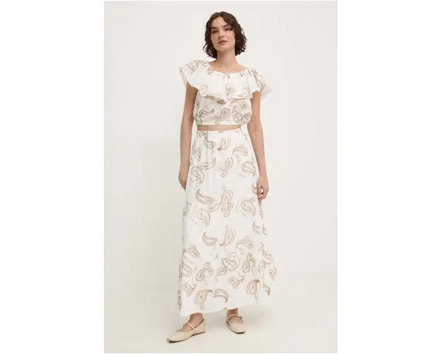 Answear Lab compleu femei, culoarea alb