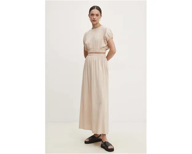 Answear Lab bluza si fusta culoarea bej