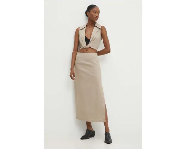 Answear Lab set complet cu lenjerie culoarea bej