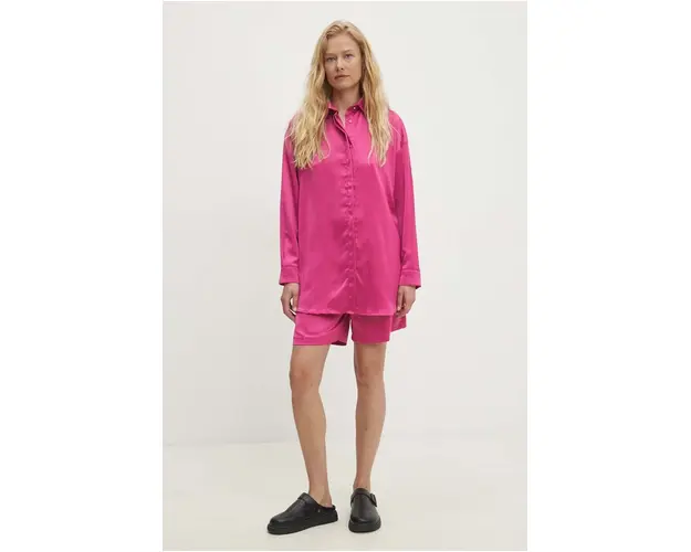 Answear Lab camasa si pantaloni scurti culoarea roz