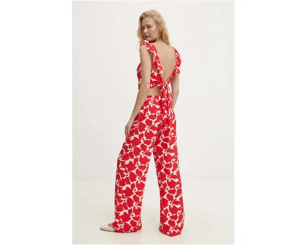 Answear Lab bluza si pantaloni culoarea rosu