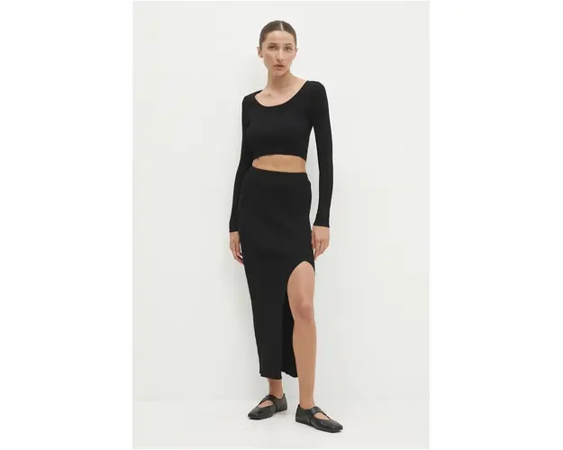 Answear Lab bluza si fusta culoarea negru