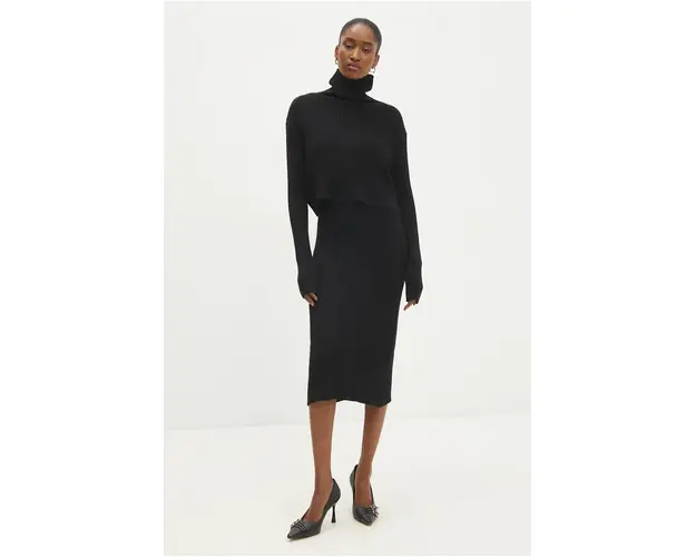 Answear Lab compleu femei, culoarea negru