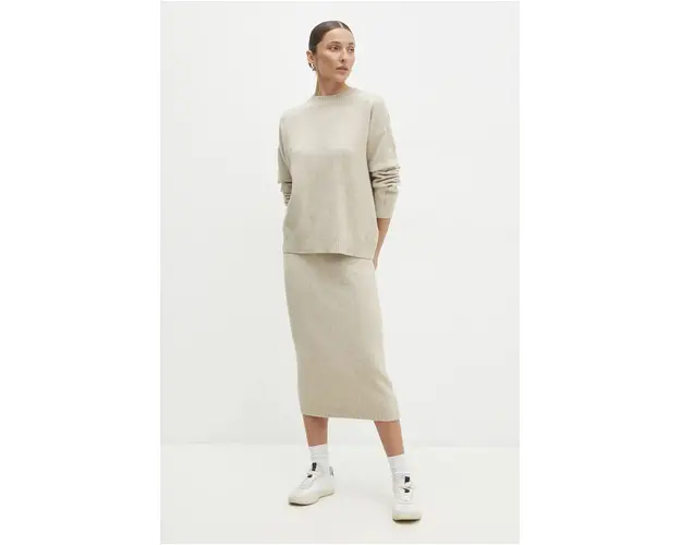 Answear Lab bluza si fusta culoarea bej