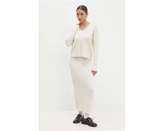 Answear Lab bluza si fusta culoarea bej