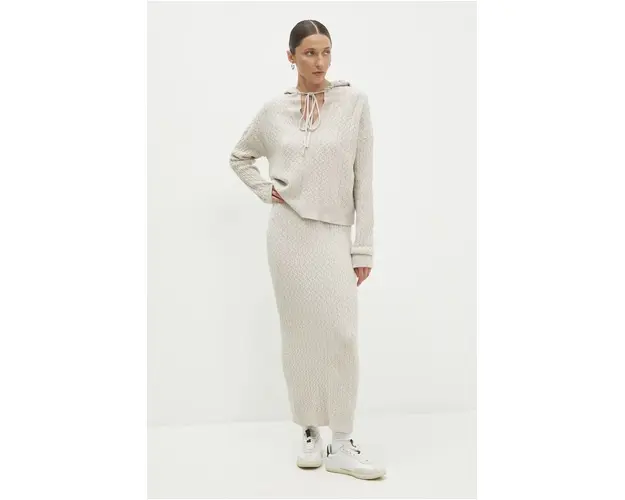 Answear Lab bluza si fusta culoarea bej