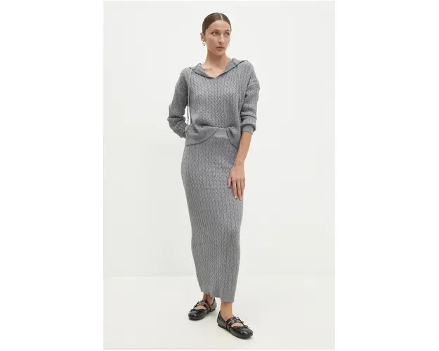 Answear Lab bluza si fusta culoarea gri