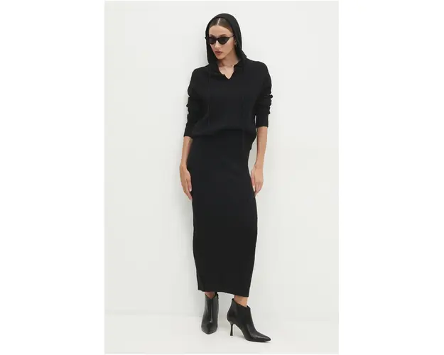 Answear Lab bluza si fusta culoarea negru