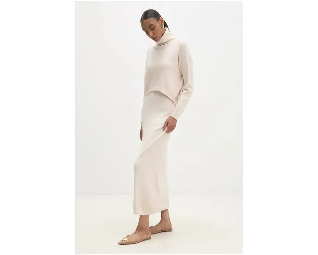 Answear Lab rochie si pulover culoarea bej