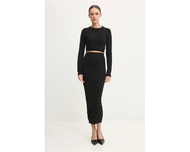Answear Lab bluza si fusta culoarea negru