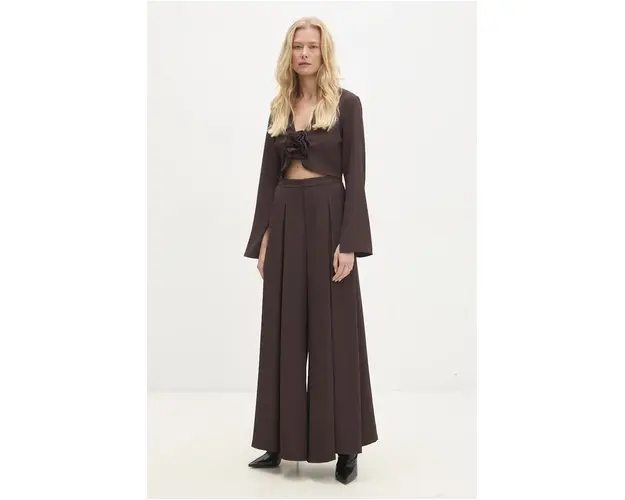 Answear Lab bluza si pantaloni culoarea maro