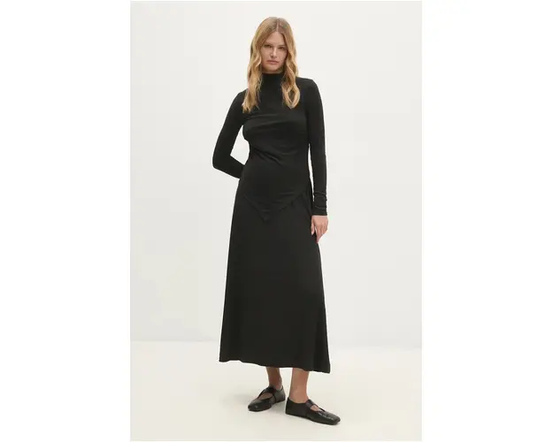 Answear Lab compleu pulover si fusta culoarea negru