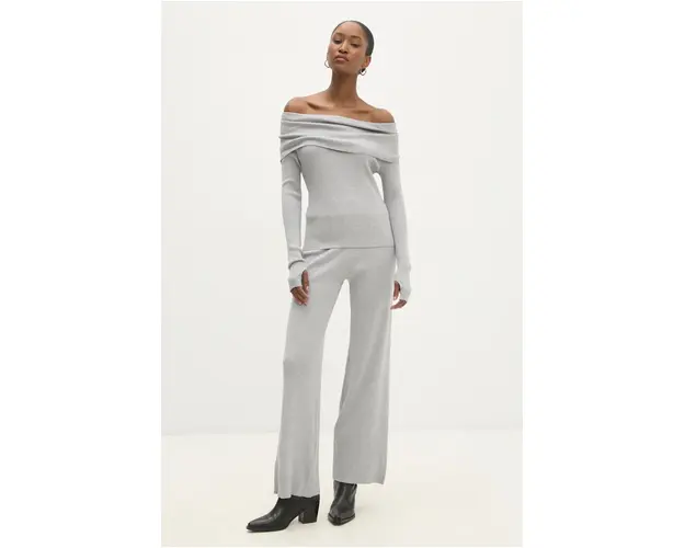 Answear Lab un set de pulover si pantaloni culoarea gri