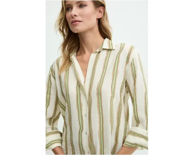 Answear Lab camasa femei, culoarea verde, cu guler clasic, relaxed