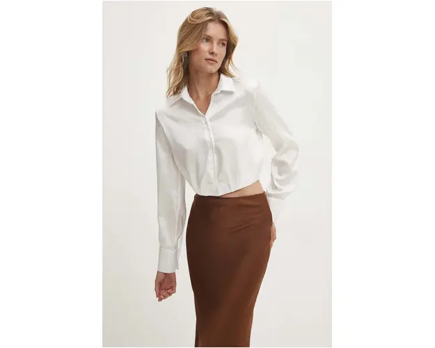 Answear Lab camasa femei, culoarea alb, cu guler clasic, regular