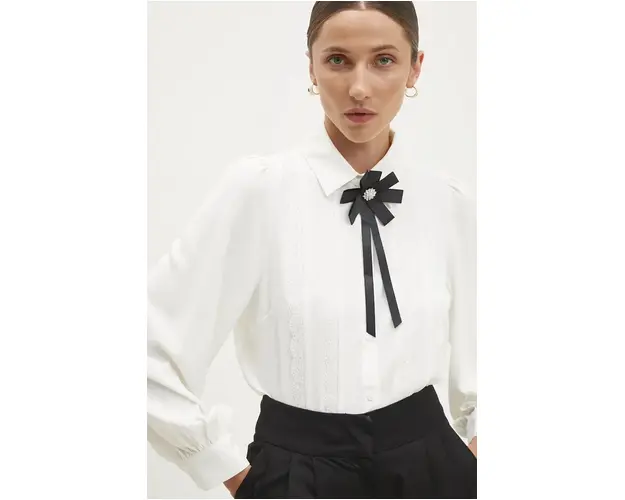 Answear Lab camasa femei, culoarea alb, cu guler clasic, relaxed